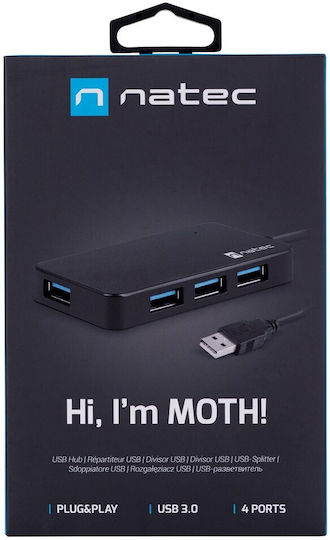 Natec Moth Hub 4 Ports USB 3.0 with USB-A Connection