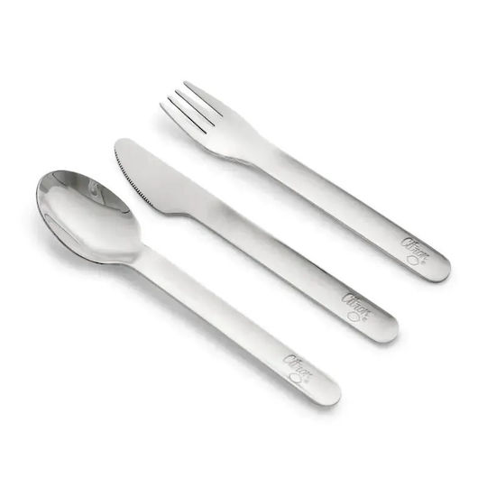 Citron Set Baby Cutlery from Silicone in Case for 18+ Months Blue 2 Pieces