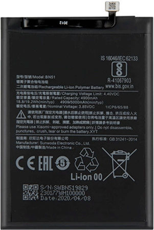 Li-ion Compatible Replacement Battery 4900mAh for Redmi 8, Redmi 8a