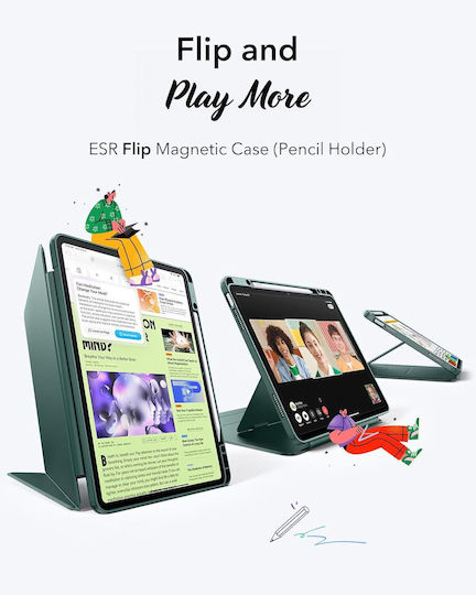 ESR Flip Magnetic Flip Cover Greeη (iPad Air 13) 4894240179129