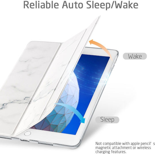 ESR Smart Case Marble Flip Cover Albă (iPad Air 2019 / iPad Pro 2017 10.5")