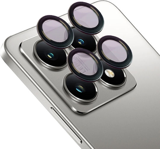 Bizon Glass Snap Lens Протектор За Камера Закалено Стъкло Xiaomi 14T 1 Комплект Черна Рамка