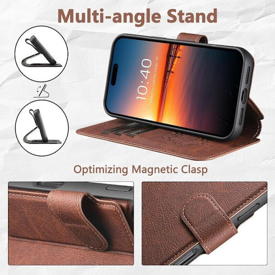 Suteni Q05 Magsafe Wallet Detachable Silicone Case Brown Apple Iphone 17