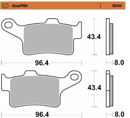 Moto-master Metallic Motorcycle Brake Pads 417401 1 Set 1 Caliper