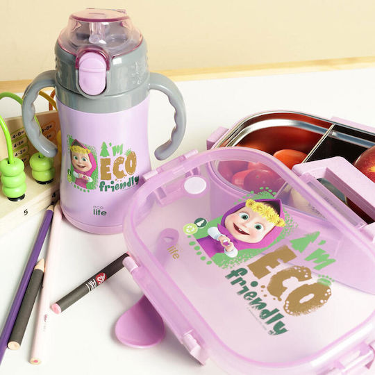 Ecolife Edelstahl Kinderlebensmittelbehälter 0.9Liter Flieder