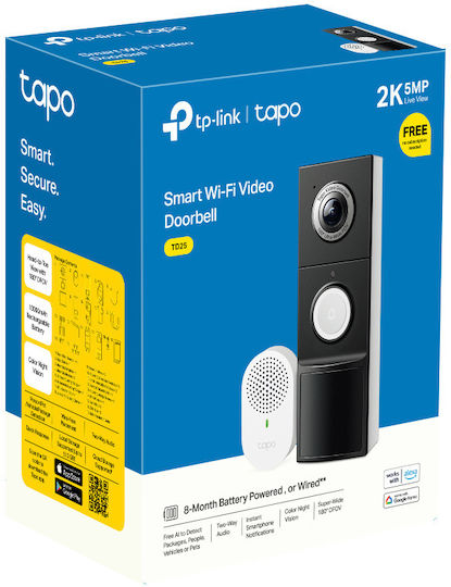 Tp-link Tapo Smart Battery Video Doorbell Tapo D235