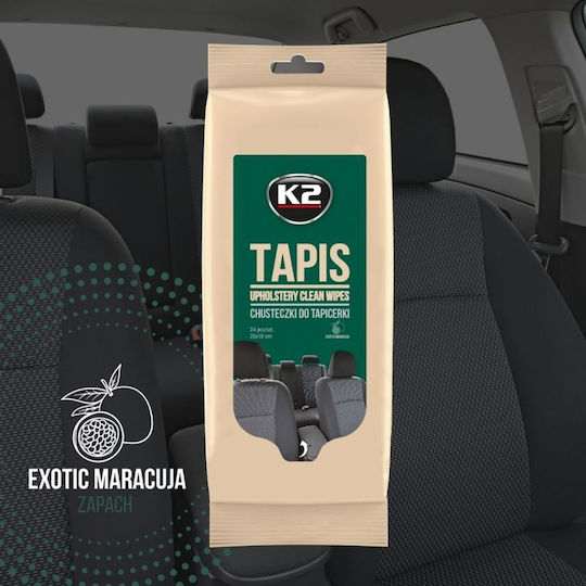 K2 Tapis Wipes Μαντηλάκια Καθαρισμού Ταπετσαρίας Αυτοκινήτου
