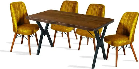 Scaune Bucătărie Cu Tapițerie Din Piele Sintetică Galbene 2 Buc 47x42x88cm