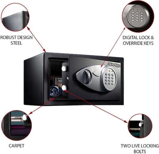Master Lock X041ML Χρηματοκιβώτιο Ξενοδοχείου με Ψηφιακό Κλείδωμα και Κλειδί Μ29xΠ26.4xΥ19.4cm Βάρους 5.3kg