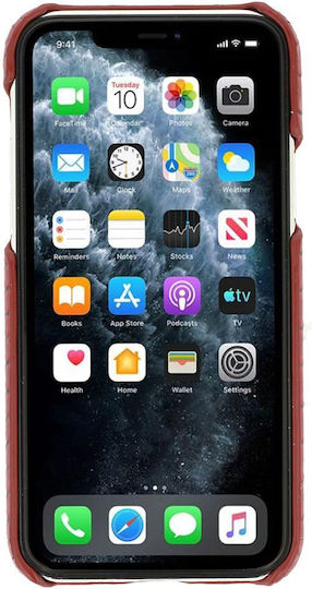 Vennus Wild Задна корица Изкуствена кожа Dark Red (Redmi 9C)