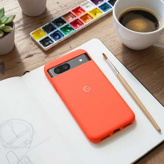 Google Umschlag Rückseite Kunststoff Koralle (Google Pixel 8a)