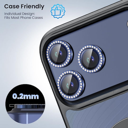 Orso Diamonds Protecție Cameră Tempered Glass Blue pentru iPhone 17 Pro / 17 Pro Max