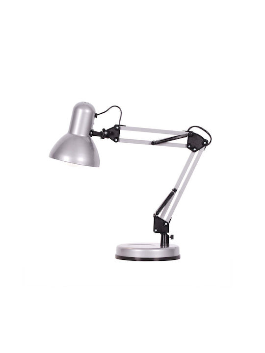 Kaja Office Lamp with Flexible Arm in Silver Color