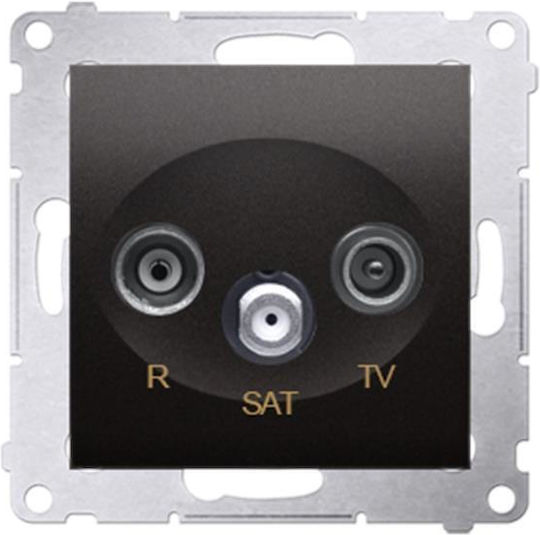 Kontakt-simon Priză Antenă Simon54 Rtv Sat Capăt Antracit Dask 01/48