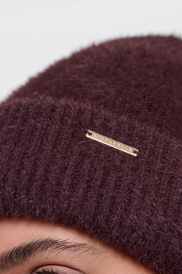 Unisex Beanie Strickmütze in Burgundischer Farbe
