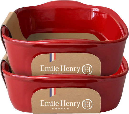 Emile Henry Vas De Gătit Rezistent La Căldură Ceramic Rectangular 2 Bucăți