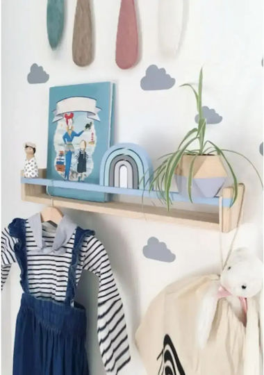 Raft De Perete Pentru Copii Albastru 60x10x10cm