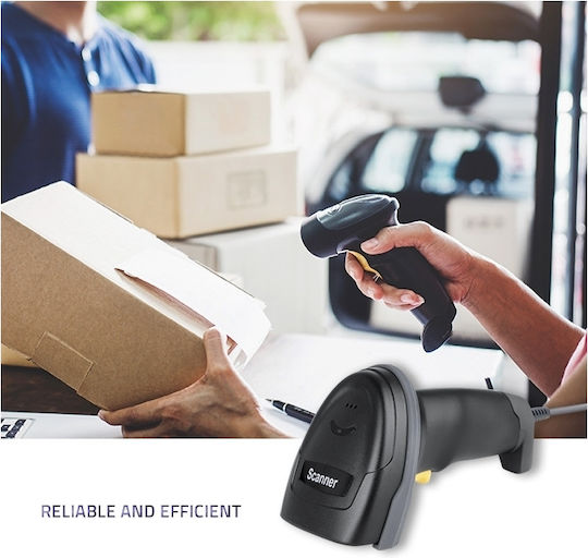 Qoltec Scanner Χειρός Ενσύρματο με Δυνατότητα Ανάγνωσης 1D Barcodes