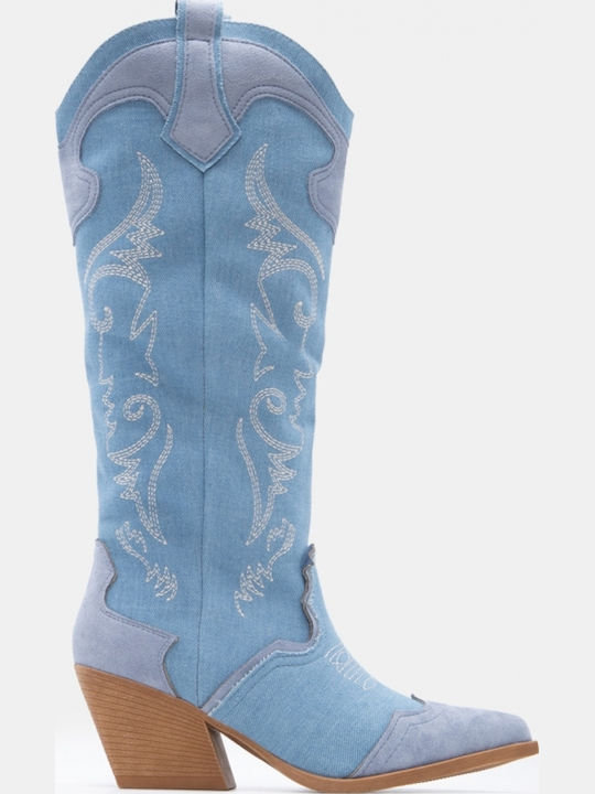 Women's Boots Cowboy with Medium Heel Blue