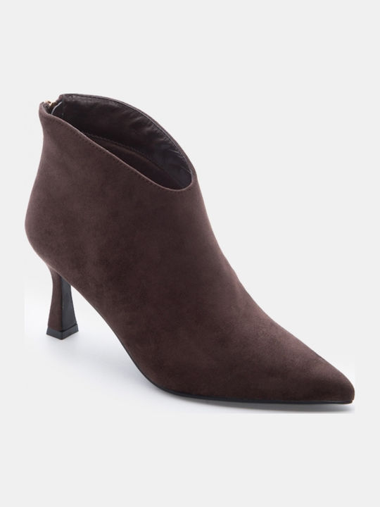 Damen Stiefeletten mit hohen Absatz Braun