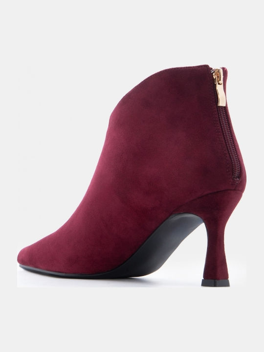 Damen Stiefeletten Astrogali mit Hochabsatz Burgundisch