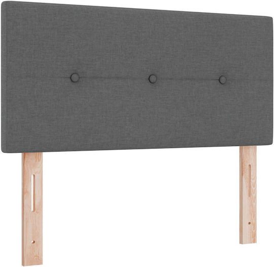 Dunkles Wandbett Einzel mit Samt Dunkelgrau mit Lattenrost & Matratze 100x200cm