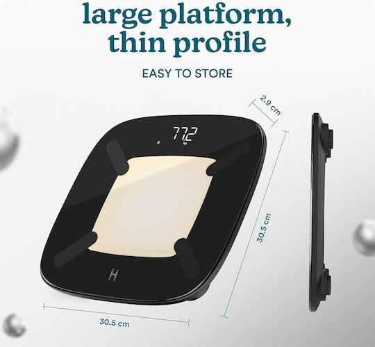 Homedics Smart Bathroom Scale with Body Fat Counter & Bluetooth Black
