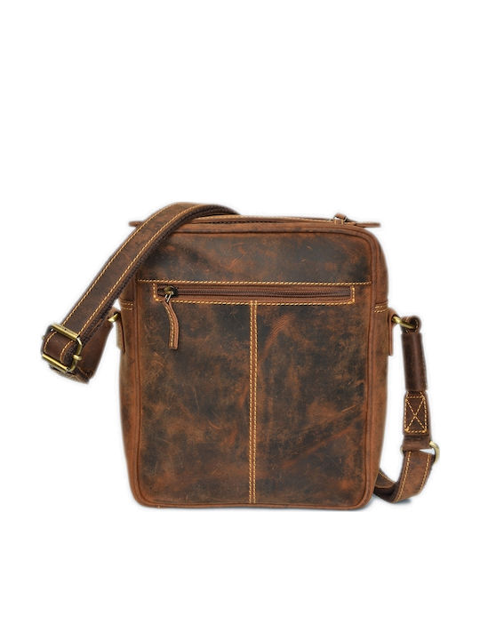 Geantă bărbătească din piele de umăr / tip crossbody maro
