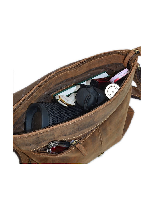 Geantă bărbătească de umăr / crossbody din piele Bej