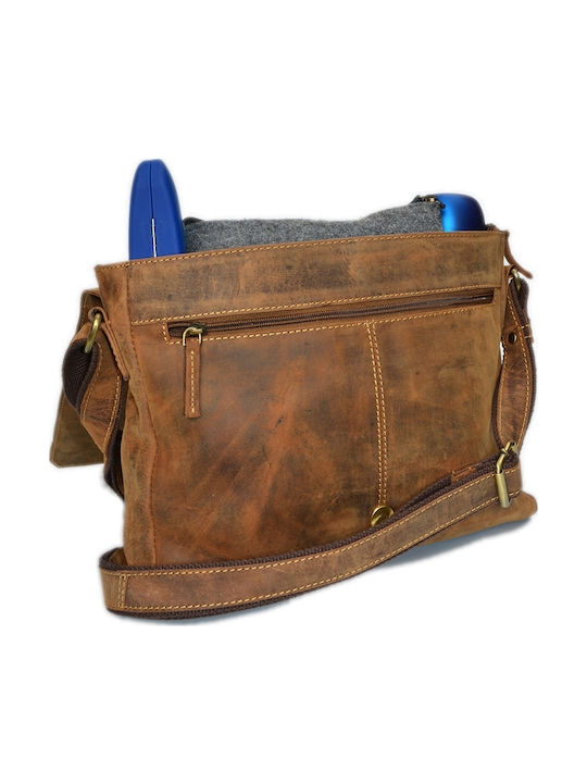 Geantă bărbătească de umăr / crossbody din piele Bej