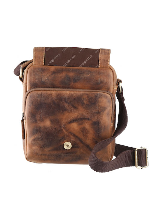 Geantă bărbătească de umăr / tip crossbody din piele Bej