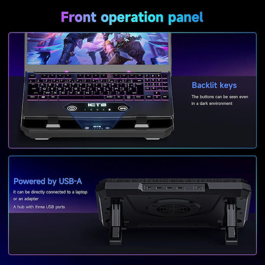 IETS Pad De Răcire Pentru Laptop Până La 17" Cu 1 Ventilator Și Iluminare B0FMDNBYF8