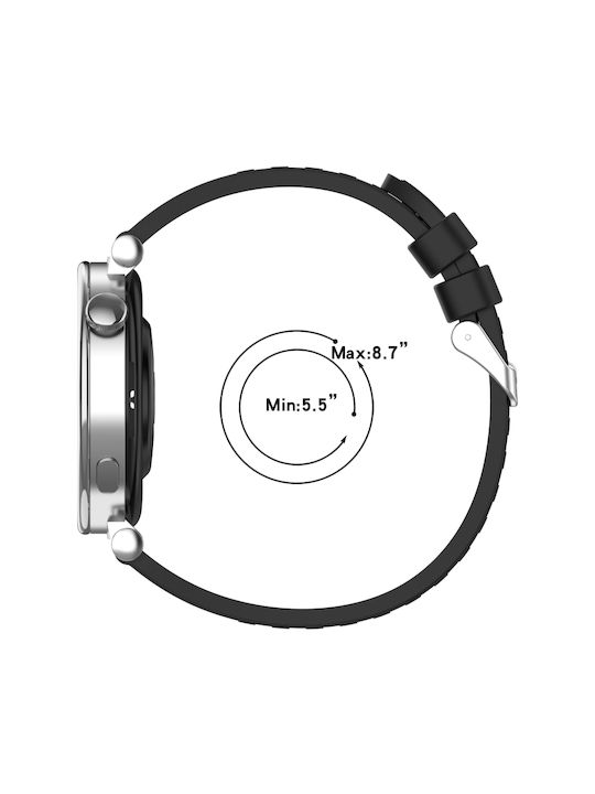 Garmin Venu 2 Plus Каишка за часовник със Stripe Texture Силикон 20mm Черна