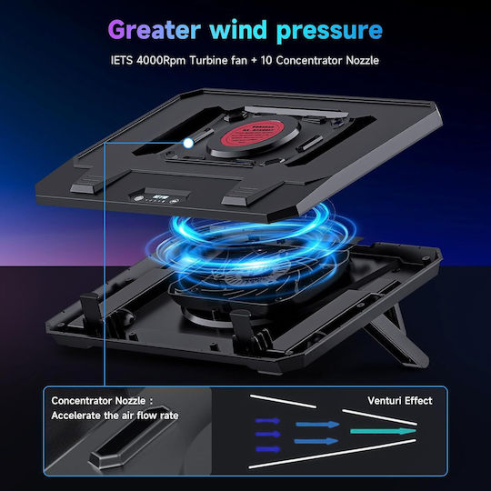 IETS Stand de susținere pentru laptop până la 17" cu 1 ventilator B0FMDRMC4D