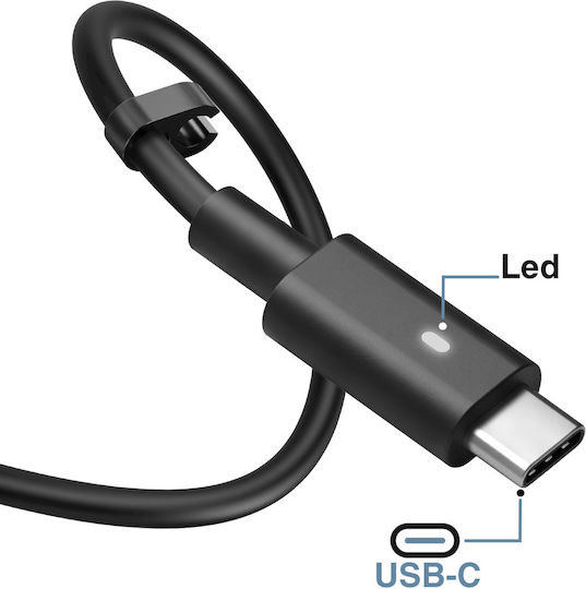 Avizar Usb-c Mains Charger Dell Lenovo Laptop Pd 90w 2.7m Cable Black