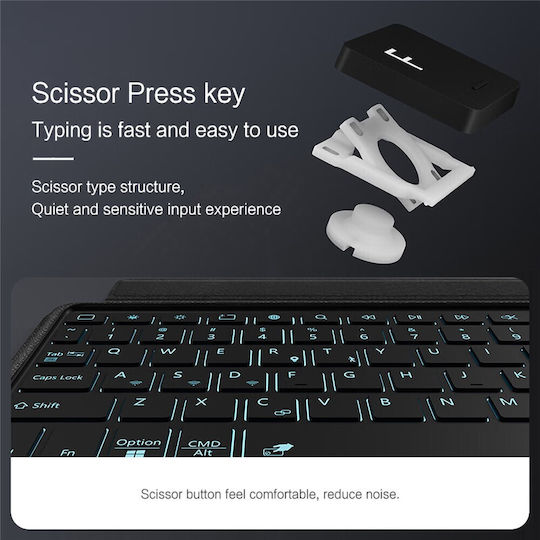 Leather Tablet Case Bluetooth Keyboard Touchpad Backlight Xiaomi Pad 8 Black