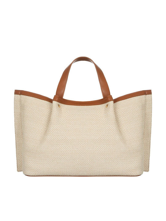 Fabric Women's Handbag Brown