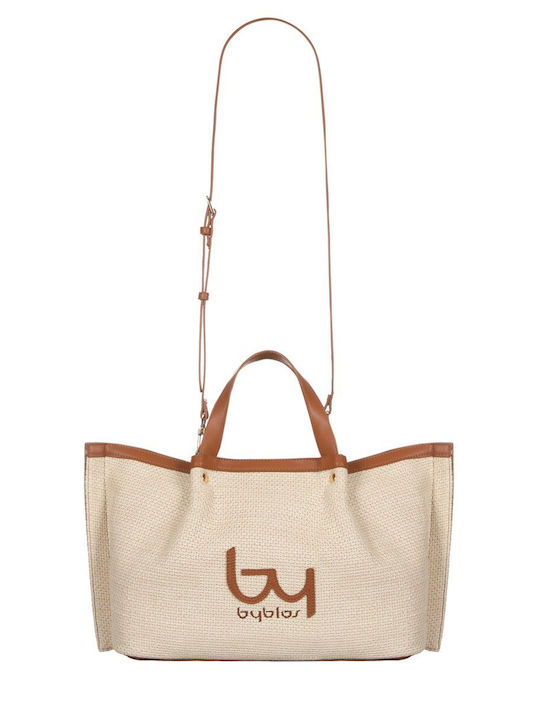 Fabric Women's Handbag Brown