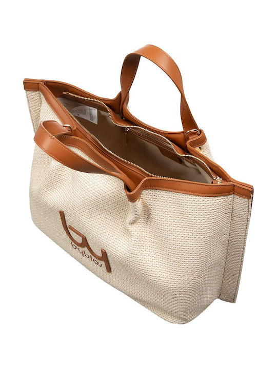 Fabric Women's Handbag Brown