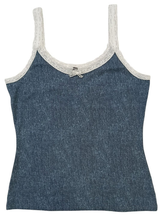 Women's T-Shirt with Spaghetti Strap Navy Blue