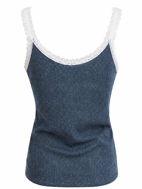 Women's T-Shirt with Spaghetti Strap Navy Blue
