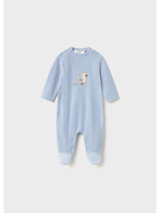 Mayoral Set Sleep Romper With Accessories Velvet Light Blue 2 Pieces