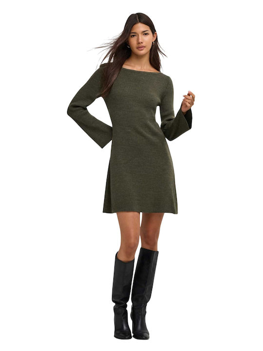 Mini Рокля Плетена Burnt Olive Mel Green