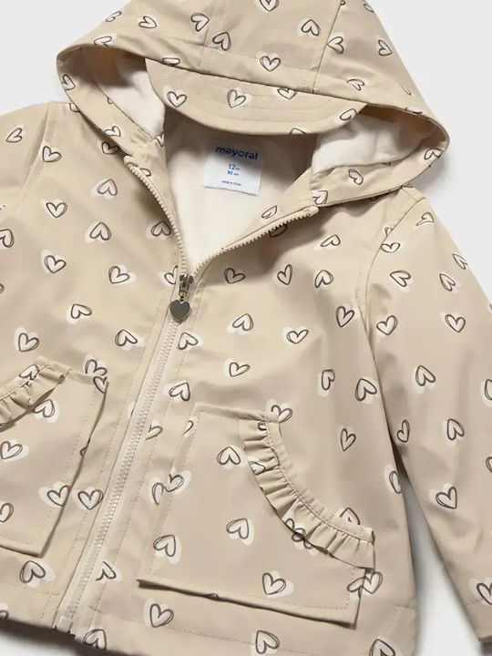Waterproof Kids Casual Short Jacket Ecru