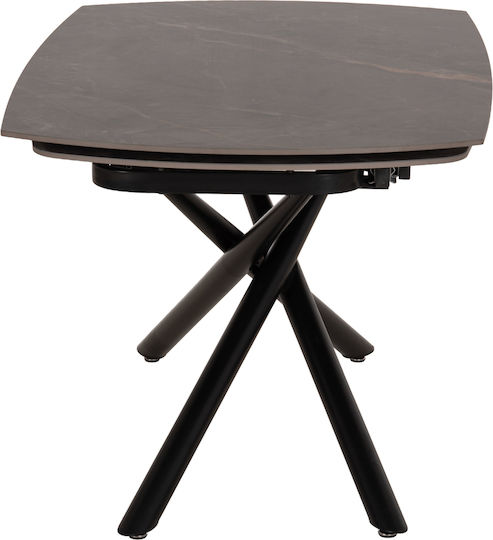Vanta Masă de Sufragerie Extensibilă cu Suprafață Ceramică Gri 136(+63)x90x77cm