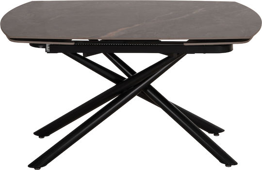 Vanta Masă de Sufragerie Extensibilă cu Suprafață Ceramică Gri 136(+63)x90x77cm