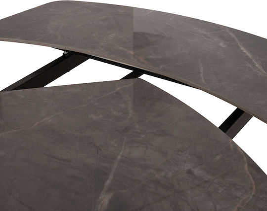 Vanta Masă de Sufragerie Extensibilă cu Suprafață Ceramică Gri 136(+63)x90x77cm