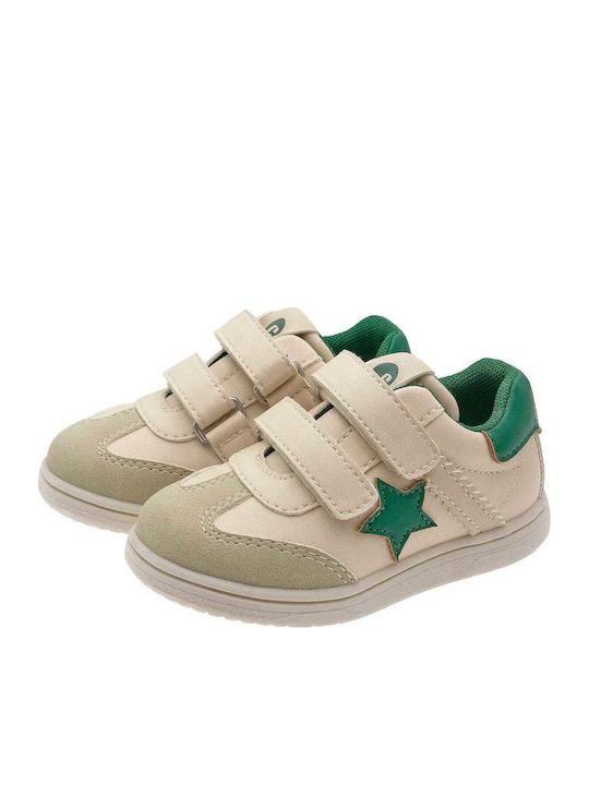 Kids Anatomic Sneakers With Hoop & Loop Closure Beige