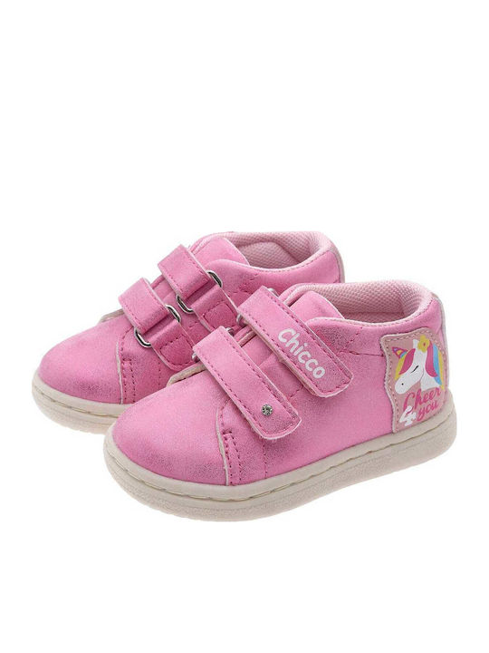 Kids Sneakers Anatomic with Hoop & Loop Closure Pink