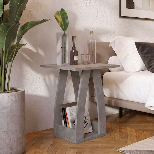 Deros Wooden Grey Bedside Table 45x45x56cm